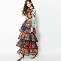 coffee bohemian floral summer girls dresses women long casual sexy office work robe party wedding femme dress plus size
