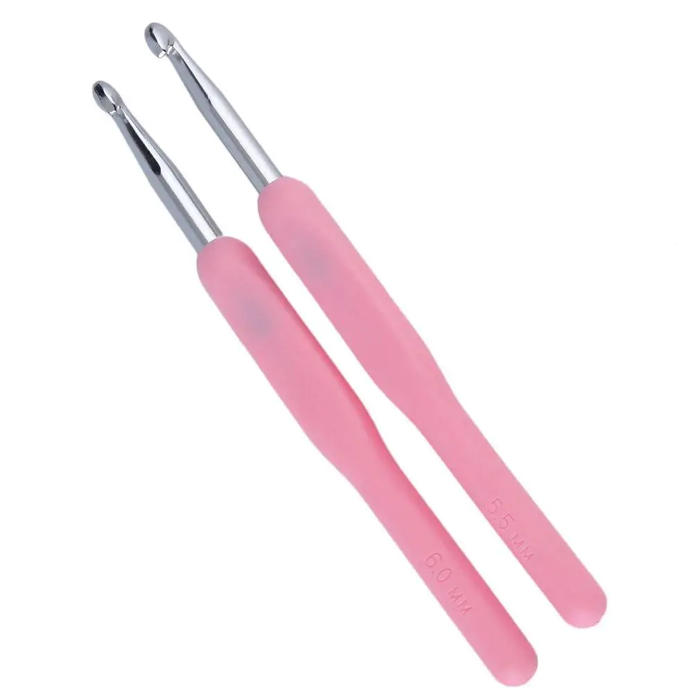 8 размер мягкая пластиковая ручка алюминиевый крючок для вязания крючком