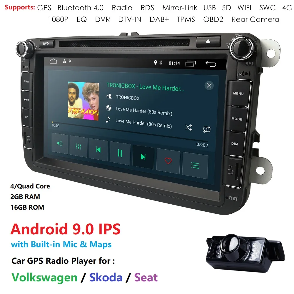 Android 9 0 2 DIN автомобильный DVD GPS для Volkswagen VW skoda Passat B6/B7/B5/CC/Transporter T5/sharan/touran/polo TIGUAN RDS wifi