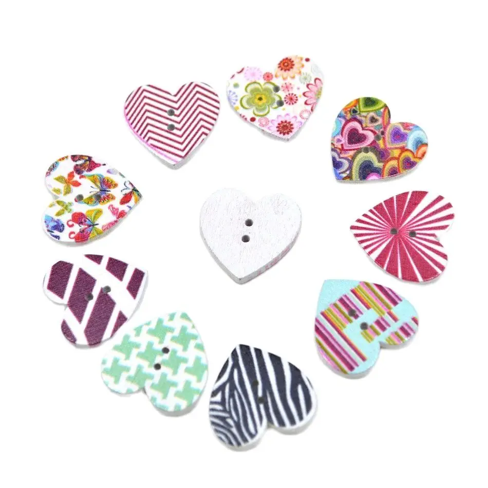 40 шт., деревянные пуговицы, 25 мм