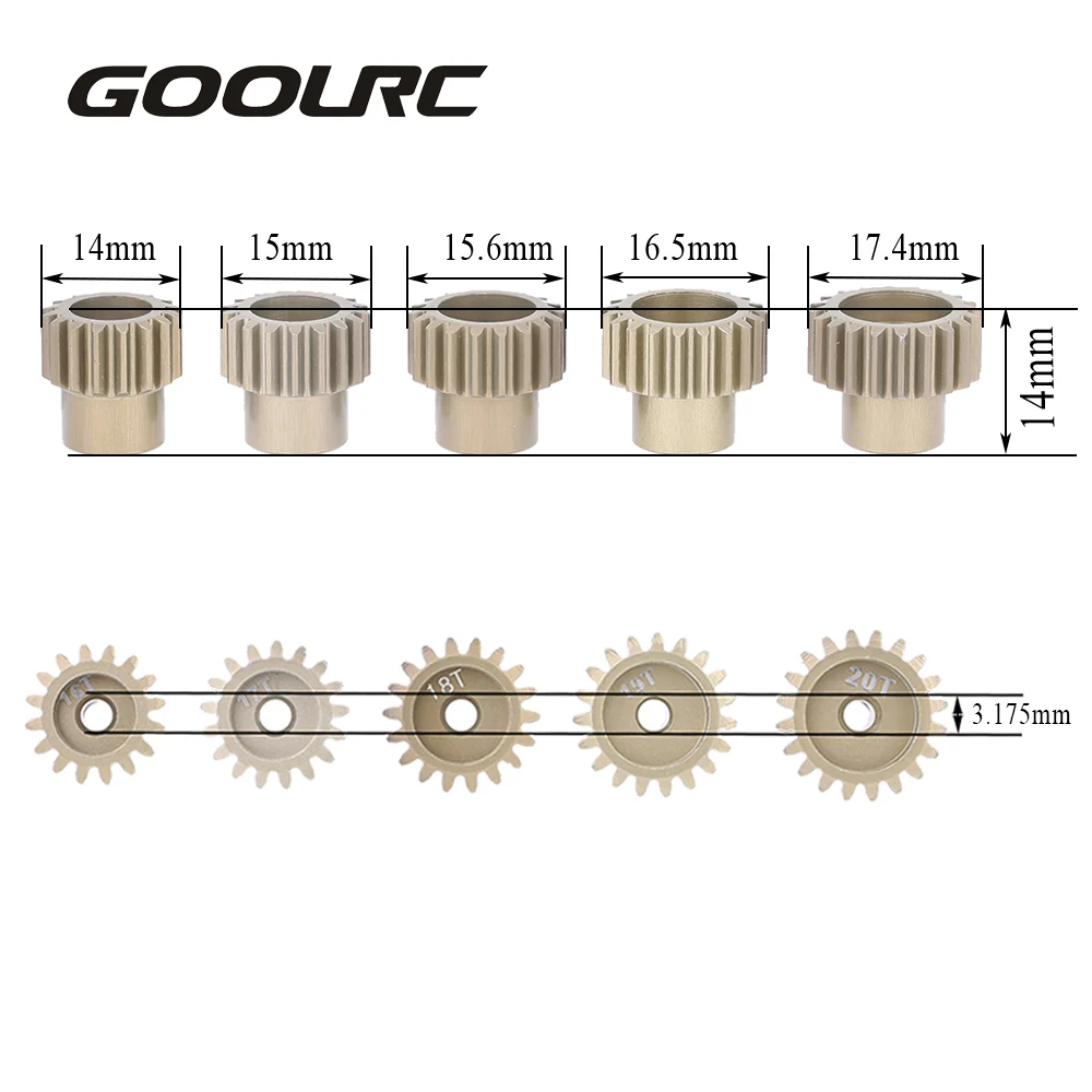 GoolRC 32DP 3 175 мм 16T 17T 18T 19T 20T Шестерня двигателя для 1/10 RC автомобиля щеткой