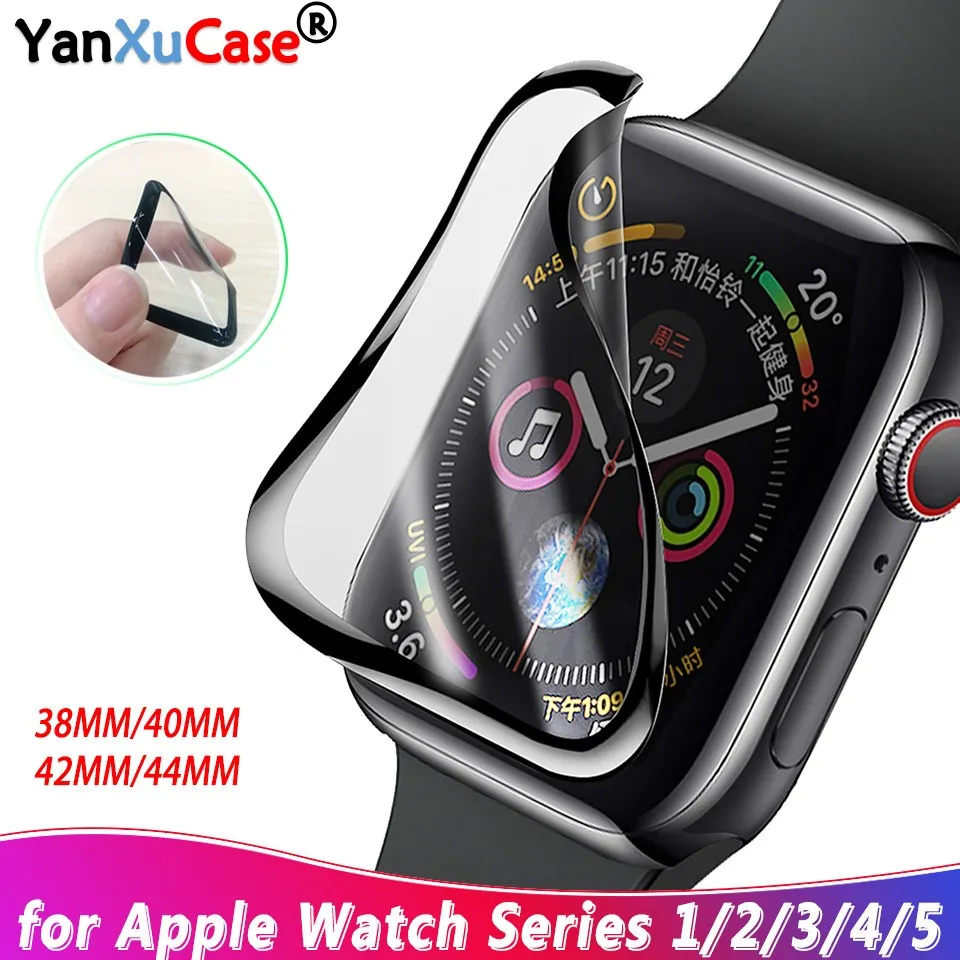 

10 шт./лот 3D полное покрытие Защита экрана для Apple Watch 5 4 3 2 1 защитная пленка мягкое стекло для iWatch 40 мм 44 мм 42 мм 38 мм
