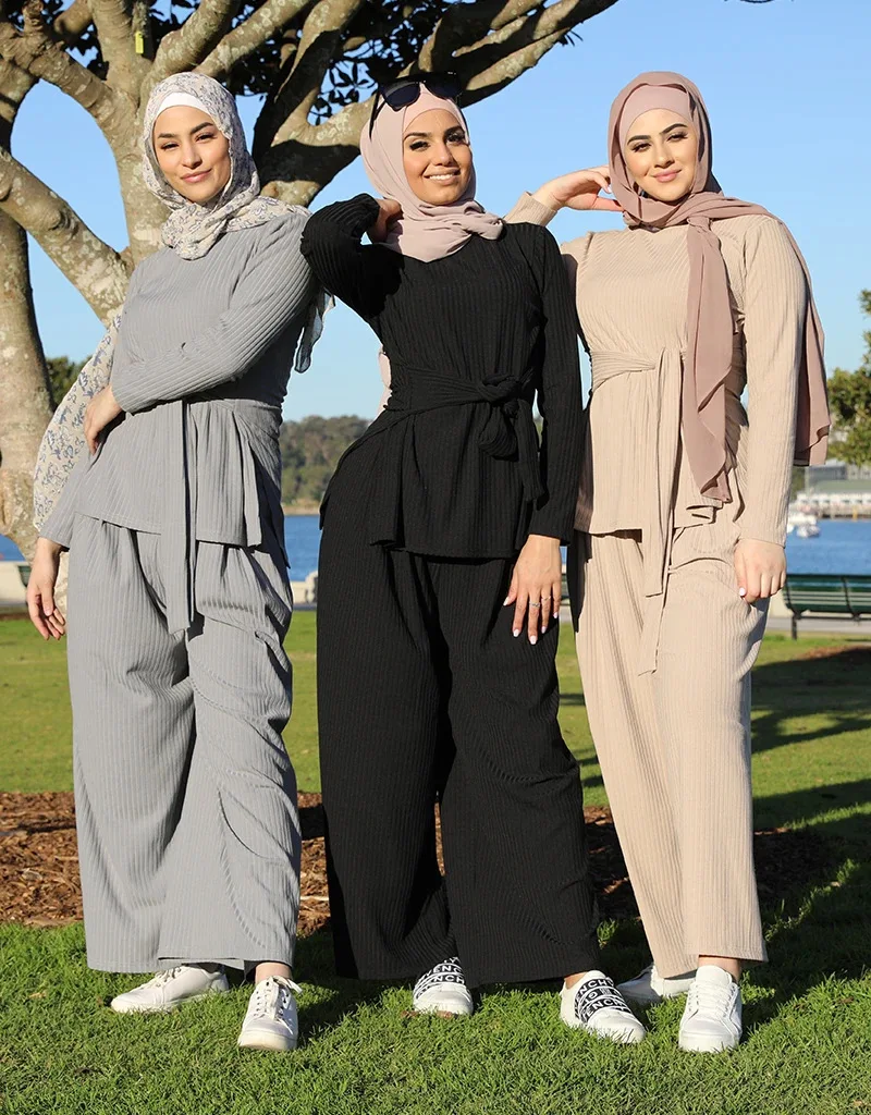 Abaya Дубай Турция мусульманские модные комплекты Abayas для женщин американская