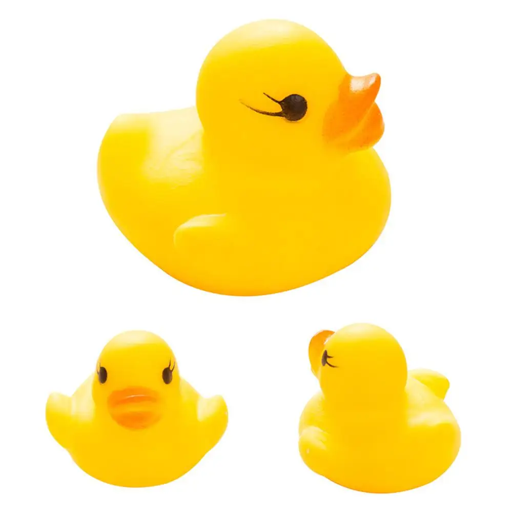 

10pcs/lot Cute Baby Kids Squeaky Rubber Ducks Bathroom Rubber Yellow Duck Bathing Playing Water Kawaii Squeeze Float Ducks
