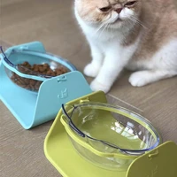 pets feeder 15 degree adjustable feed bowls anti slip dogs cats tableware waterer feeding food bowl puppy dish with holder