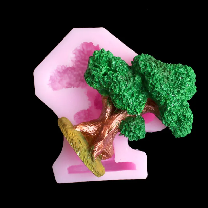 Pine Bonsai Silicone Mold Decoration Tool Chocolate Mold Cake, Gumpaste Mold, Aromatherapy Wax Clay Gypsum Mold, Sugarcraft, Kit