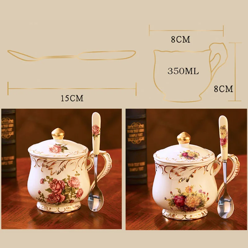 Керамическая чайная чашка с крышкой 350 мл|coffee cup mugs|mug with lidcup mug |