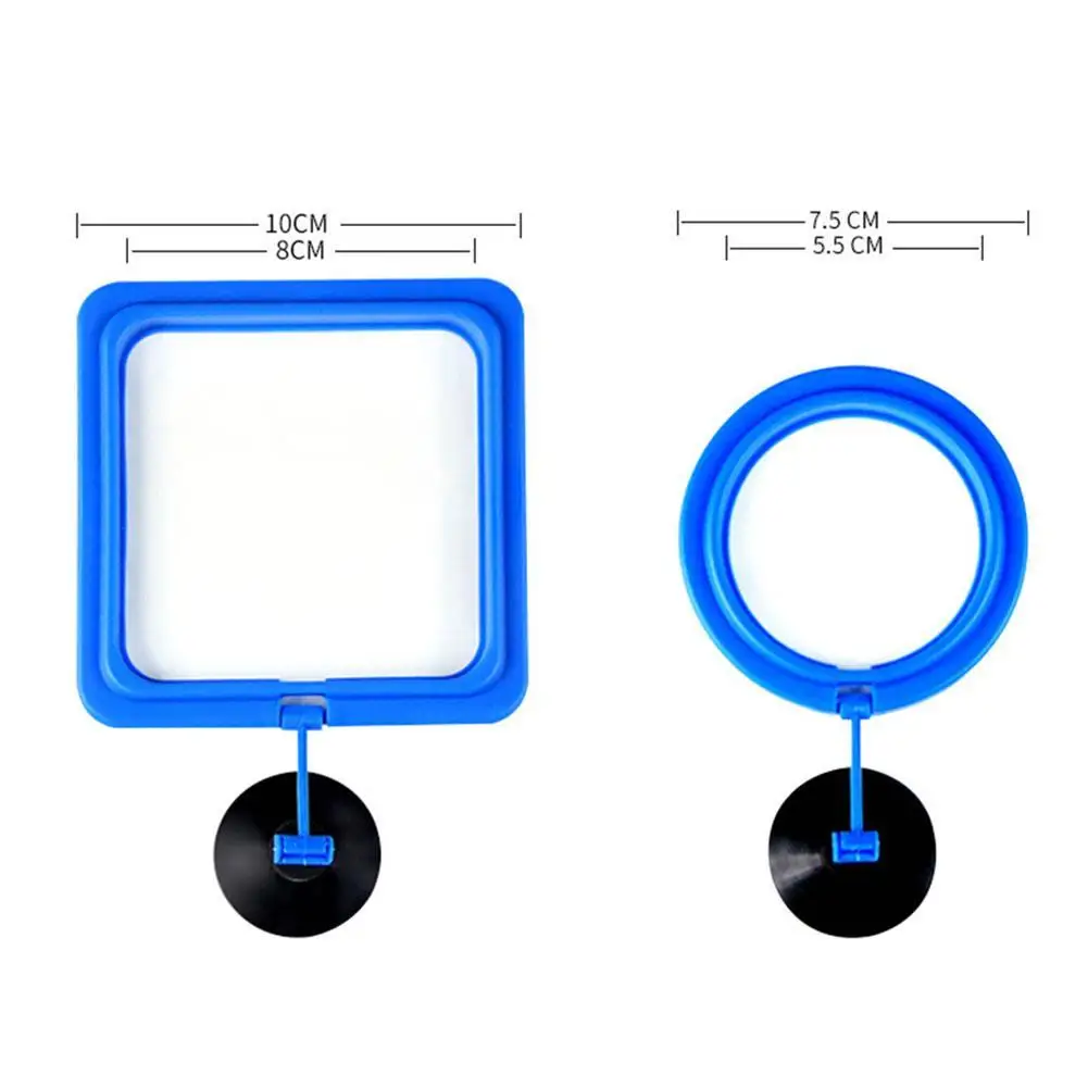 

fish feed square round aquarium ring feeder floating buoyancy circle water cup station plant sucker food U0K1