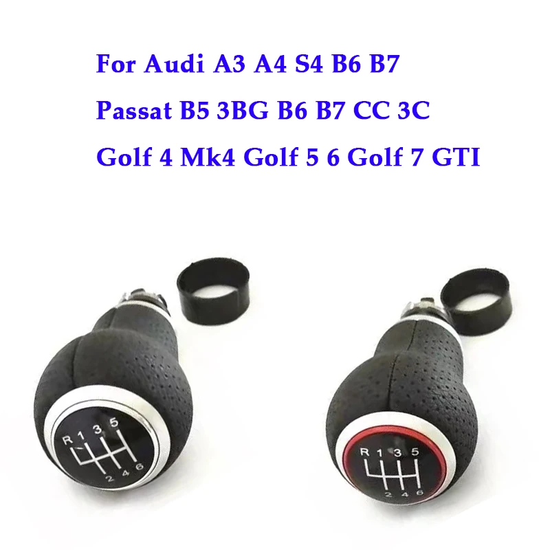 

Car Shift Knob For Audi A3 A4 S4 B6 B7 Passat B5 3BG Passat B6 B7 CC 3C Golf 4 Mk4 Golf 5 6 Golf 7 GTI 5 Gear 6 Speed 12mm