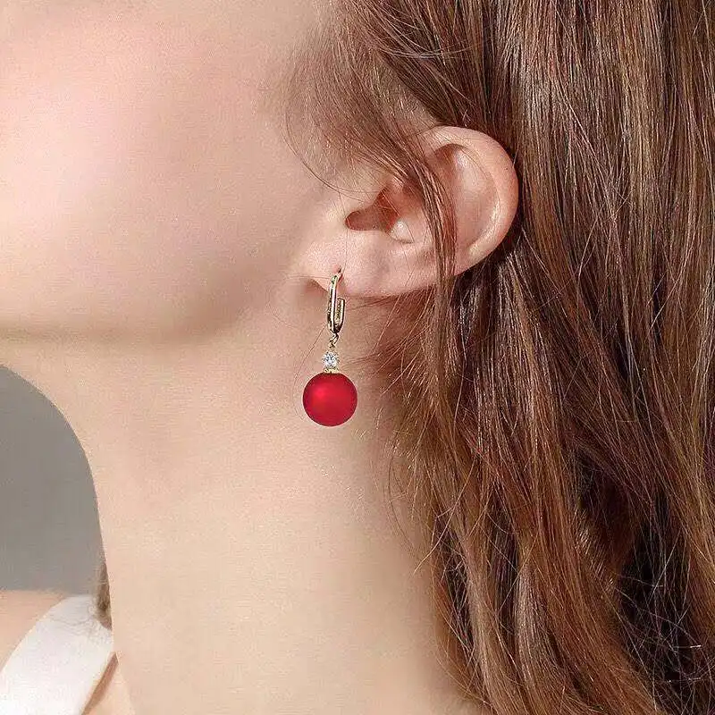 

Temperament red pearl earrings female net red all-match earrings high-end earrings