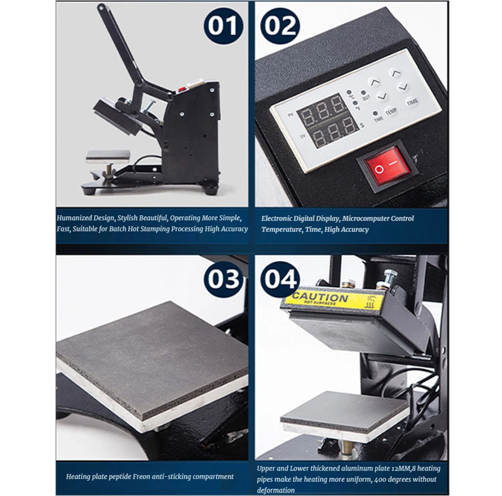 

DIY Label Printing Machine Small Heat Transfer Pressing Machine Manual Hot Stamping Machine for T-shirt Collar Logo Printing
