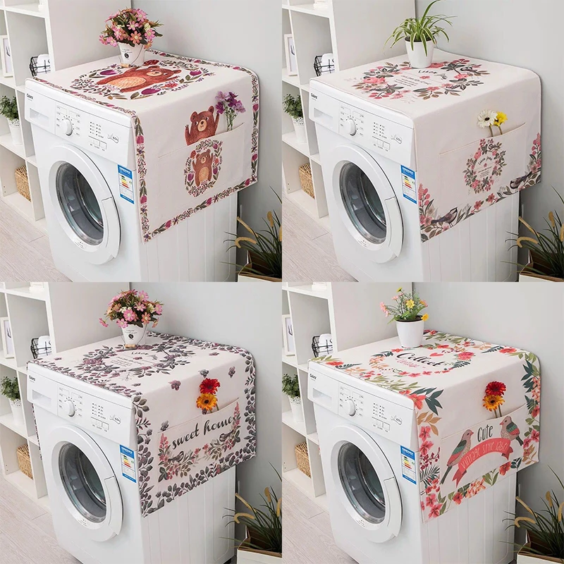 

Washing Machine Cover Dust Protection Cover Washing Machinne Cover Cloth Cotton Linnen Cover Microwave Oven Cover