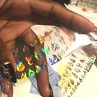 Голографическая фольга для ногтей с эффектом пламени, 3d-огонь, дизайн ногтей, переводная наклейка для ногтей, 4*100 см, для маникюра, сделай сам, наклейка, украшение