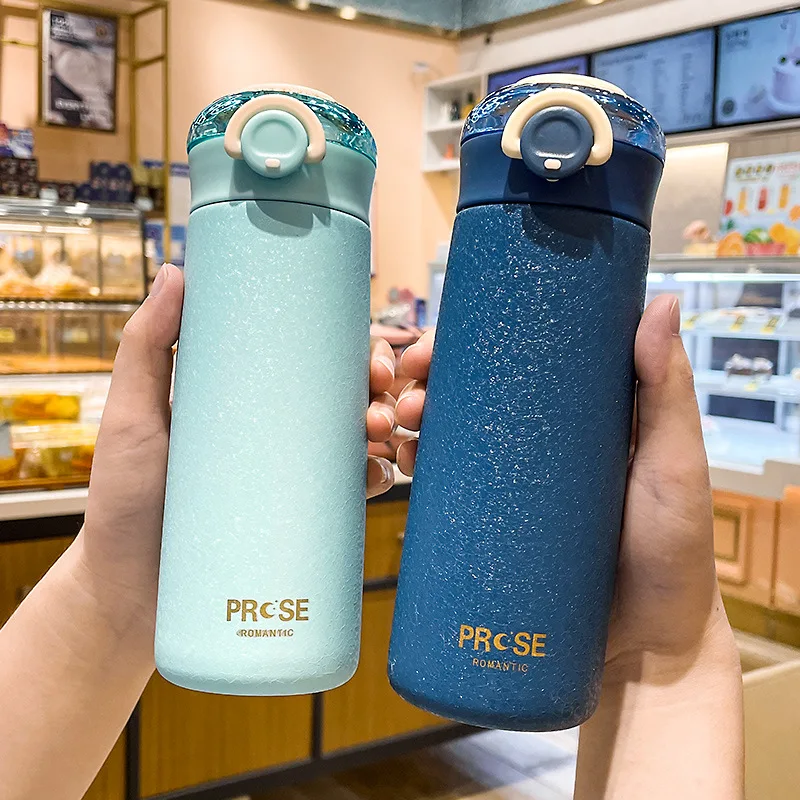 

300ml Cute Thermos Bottle Stainless Steel Double-Wall Water Bottle Vacuum Flask Bounce Thermos Mug Keep Cold and Warm