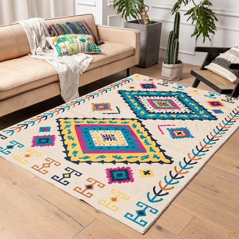 

Повседневный богемный ковер, цветные Геометрические Этнические стильные коврики, современный домашний декоративный ковер для гостиной, сп...