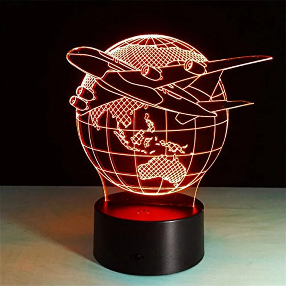 Ночник 3D с воздушным шаром и землей светодиодный светильник для планшета