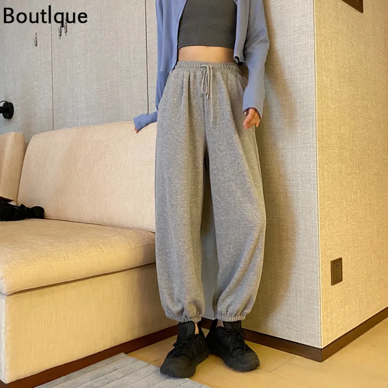 

Леггинсы в стиле Харадзюку, свободные бархатные облегающие повседневные штаны для студентов, уличная одежда, спортивные штаны, Осень-зима