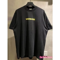 2020ss vetements t shirt front yellow letters back postage label logo vetements tee men women summer spring vtm t shirts