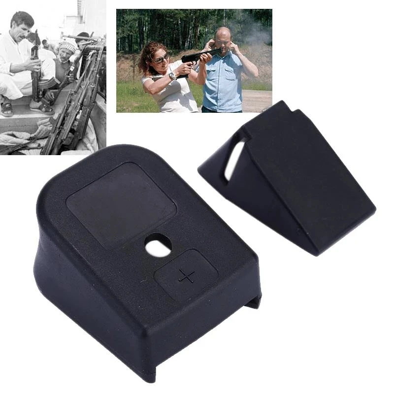 

Tactical Glock +2 PLUS 2 Magazine Extension Base Pad Adapter for Hunting 17, 19, 22, 23, 24, 25, 26, 27, 28, 31, 32, 33, 34