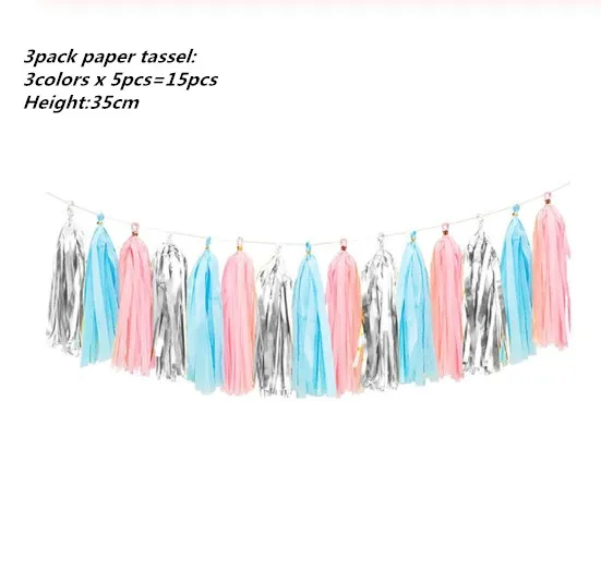 15pcs blue tassel 12 месяцы фоторамка баннер Baby 1st декорации с днем рождения Baby Shower 1st для маленьких мальчиков девочек мой первый год вечерние поставки - Цвет: 15pcs blue tassel