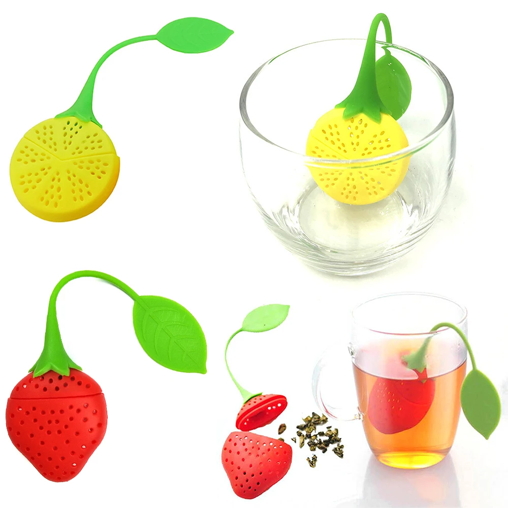 

Silicone Strawberry Lemon Tea Infuser Teabag Kettle Loose Tea Leaf Strainer Spice Filter Herb Loose Tea Bags Kitchen Accessories