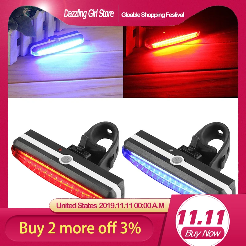 Горячее предложение! Распродажа! USB Перезаряжаемые светодиодный велосипед Велоспорт велосипед передний задний светильник головной светильник лампа для вспышки Предупреждение ночника для верховой езды безопасности