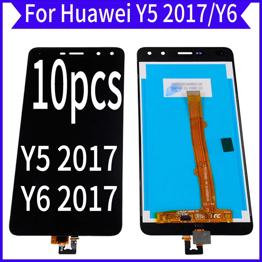 

Оптовая продажа, 10 шт./лот для Huawei Y5 2017, ЖК-дисплей с сенсорным цифровым преобразователем в сборе, Y6 2017, Nova Young, 4G, LTE