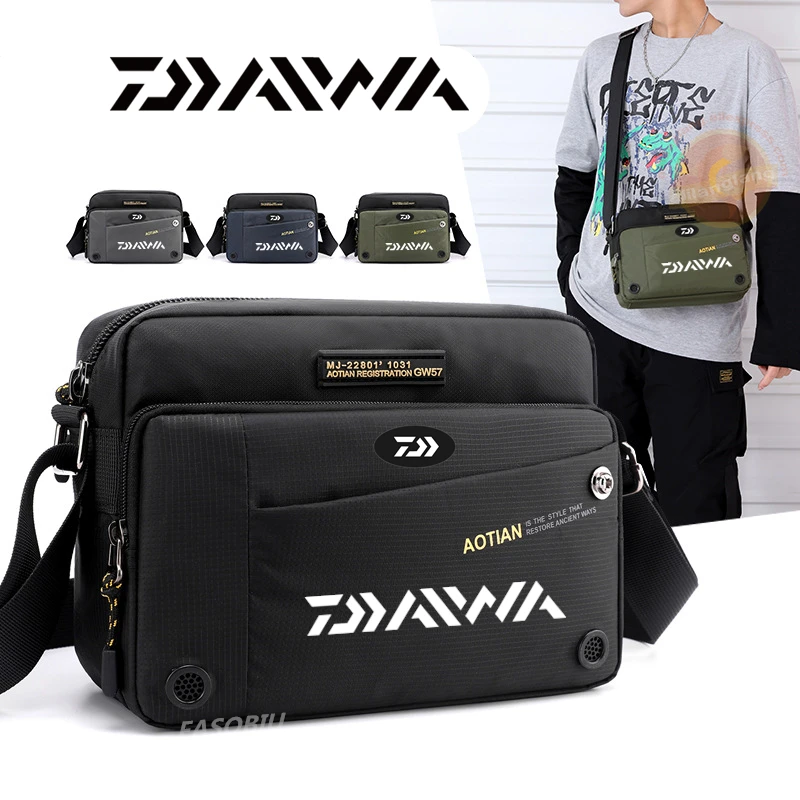 

Мужские рыболовные сумки Daiwa, диагональный мини-рюкзак на плечо, многофункциональная модная уличная спортивная сумка на ремне для широкой р...