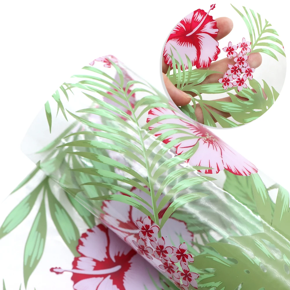 

50*140cm Butterfly Cactus Transparent Faux Leather Sheets Vinyl Leatherette Clothing Upholstery DIY Earrings Hair Bows,1Yc14000