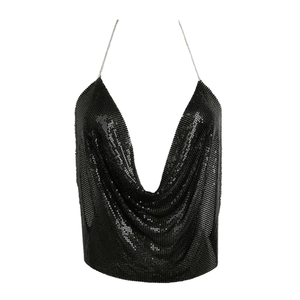 2021 новый элегантный металлический укороченный Топ Лето сексуальное Клубное