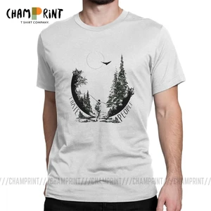 Мужская футболка, винтажный топ с вырезом лодочкой, для походов и походов