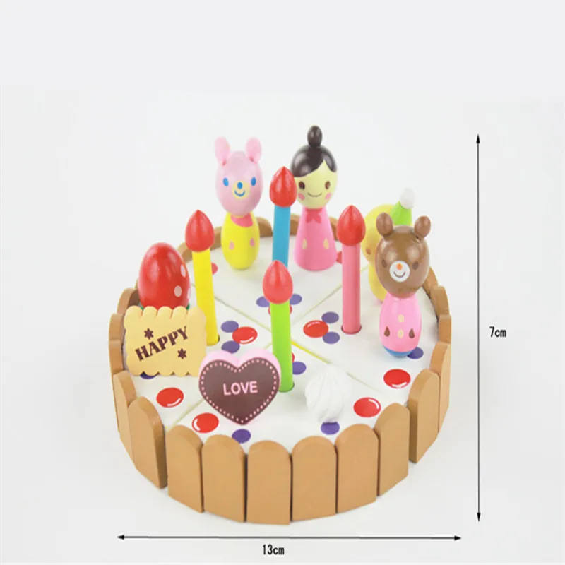 

Wooden Kitchen Toy Pretend To Play Cut Birthday Cake Interactive Games Children's Gifts Early Education Toys