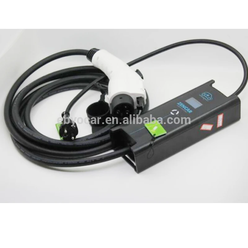 

ev charging connector J1772 or IEC 62196 Adjustable 8A 10A 16A evse plug with schuko 5m