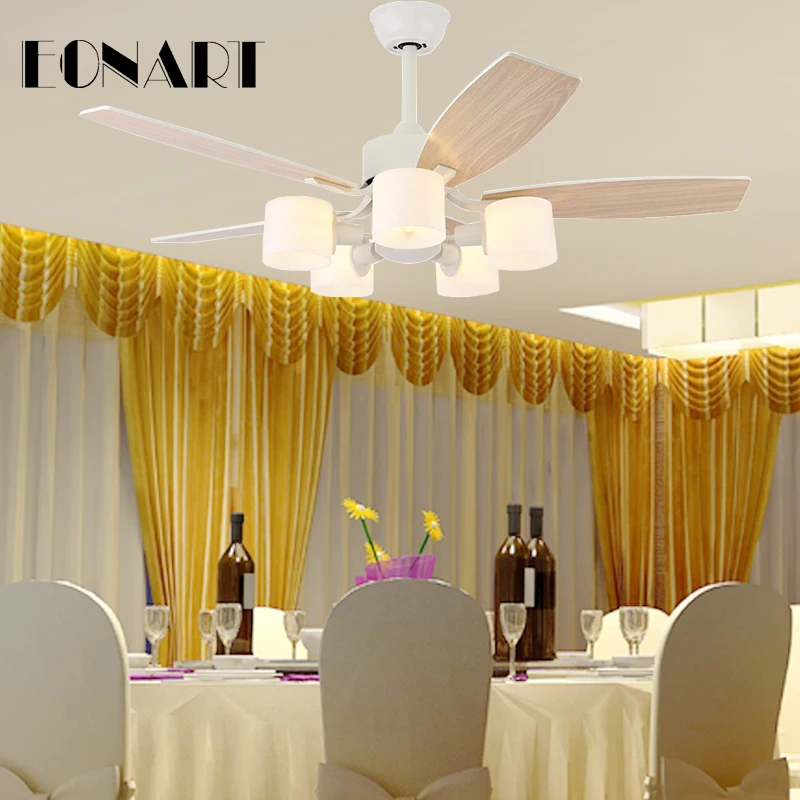 Современный потолочный вентилятор из фанеры 52 дюйма с лампой освещение на крыше