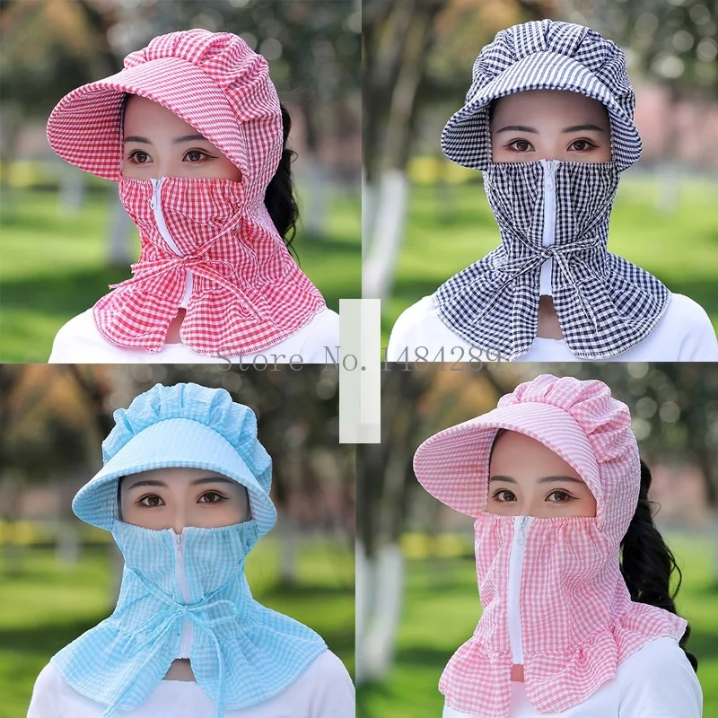 Новый Для женщин шляпа от солнца мульти Функция анти УФ летняя Женская Полосатая