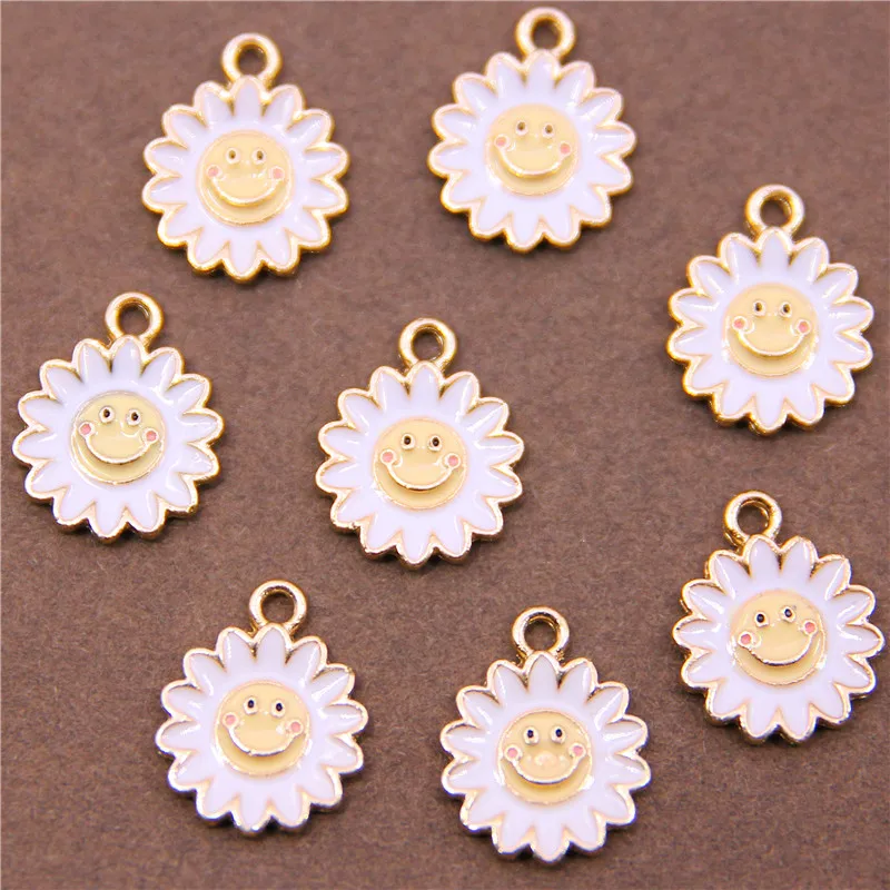 6 шт. модные подвески в форме сердца со смайликом и цветком от сглаза соединители