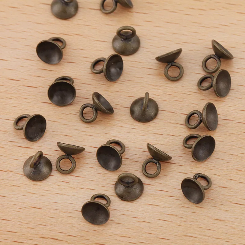 100 шт. античный бронзовый тон с латунным покрытием бусы колокольчик конец Шарм