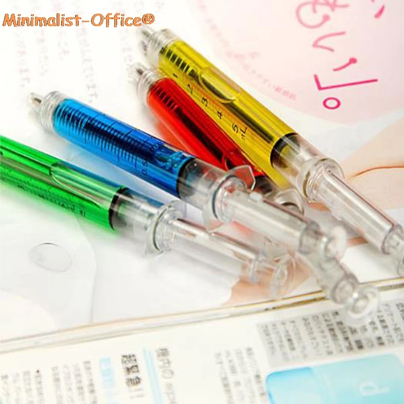 

Cute Creative Ballpoint Pen Syringe Flowing Liquid Blue Ink Ballpoint Pen Cute Stationery Office Supplies