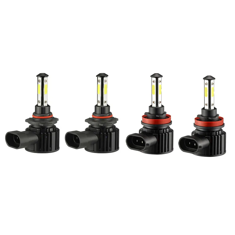 

Combo 4Side Glow LED Headlight Fog Kits Bulb 8000K Blue High Low Beam