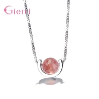 2 colors option authentic 100 925 sterling silver pendant necklace for women with sparkling moonlight stone pendant