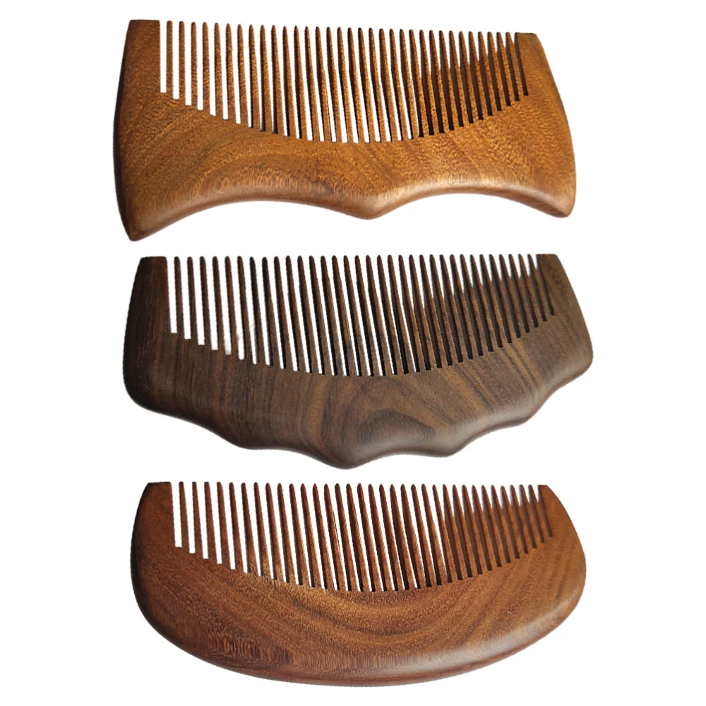 

3pcs Simple Sandalwood Comb Scalp Comb Personal Hairdressing Tool