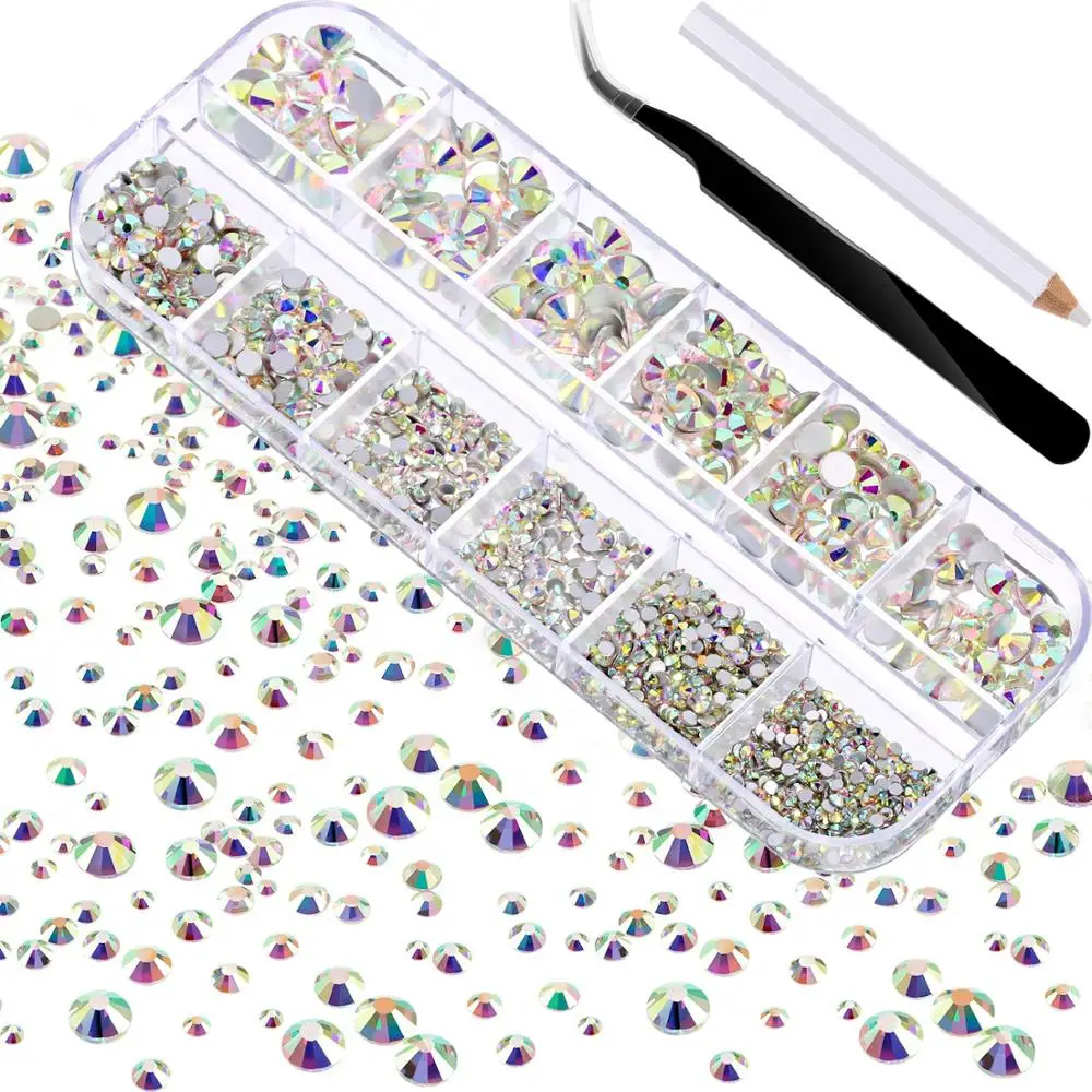 

2000Pcs Crystals Strass Nail Rhinestones For Nail Stones Gems Jewelry Diamonds Art Decoration Accesoires Kit Nail Accessories