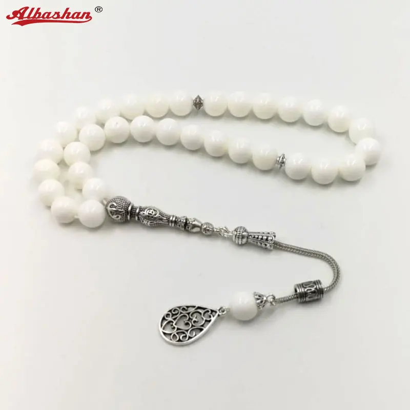 2021 Новое поступление в апреле белая оболочка Tasbih 5A подарочные браслеты для