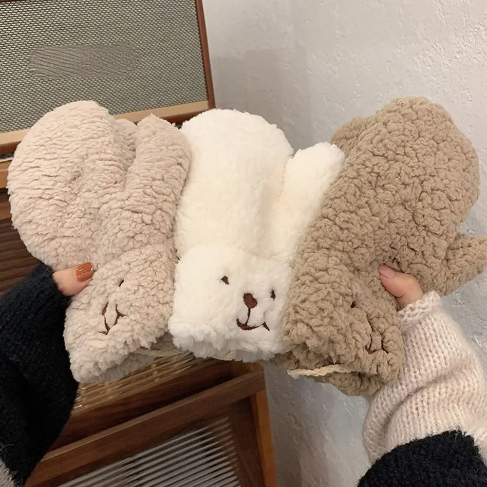 

New 1Pair Women Girls Plush Cute Bear Claw Warm Gloves Soft Anime Cosplay Plush for Christmas Party Accessories Women Mittens