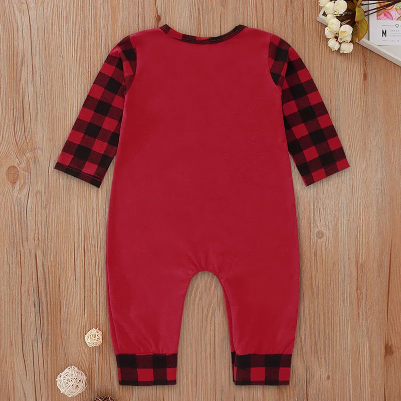Зимний стиль 2020 Детский комбинезон для новорожденных хлопковый клетчатый с