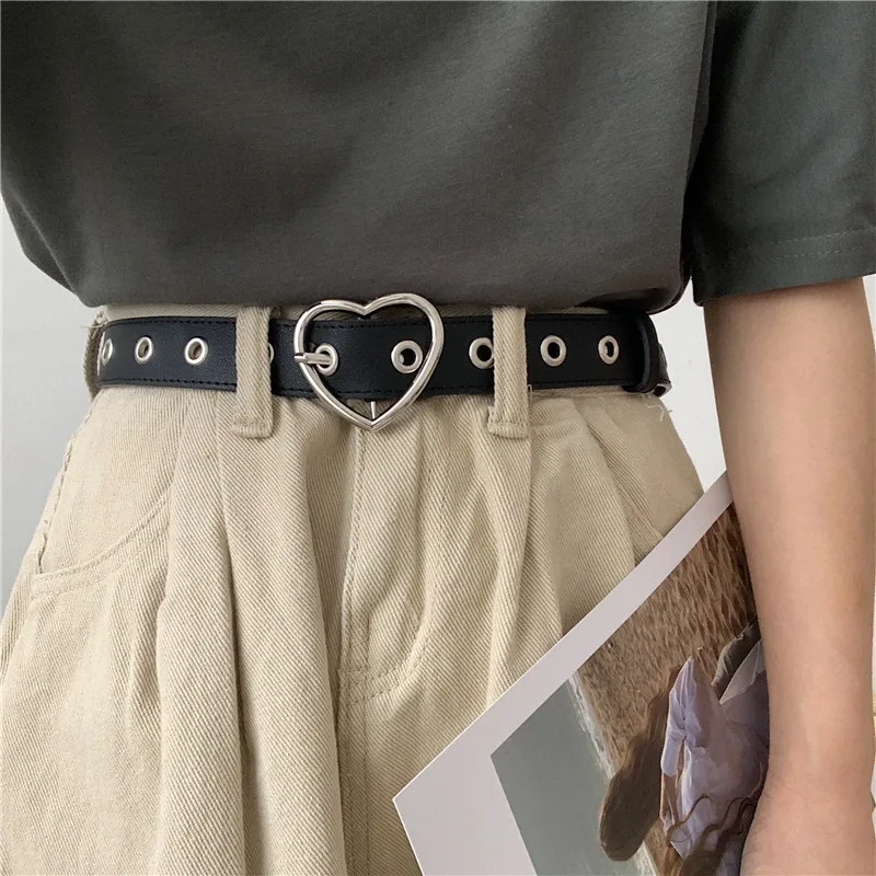 Модный женский ремень в Корейском стиле ретро Instagram с отверстиями мягкий кожаный