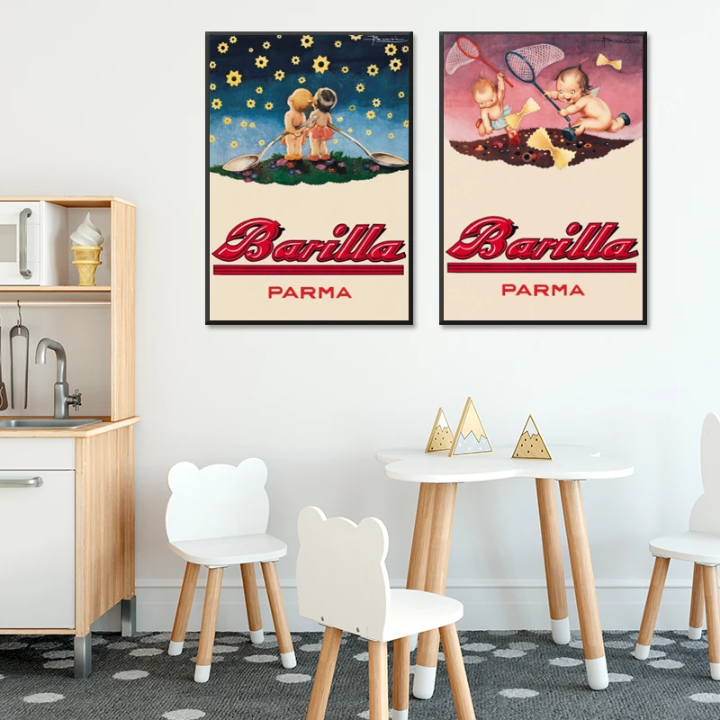 Спагетти Barilla Parma классический винтажный рекламный плакат для еды из крафт бумаги