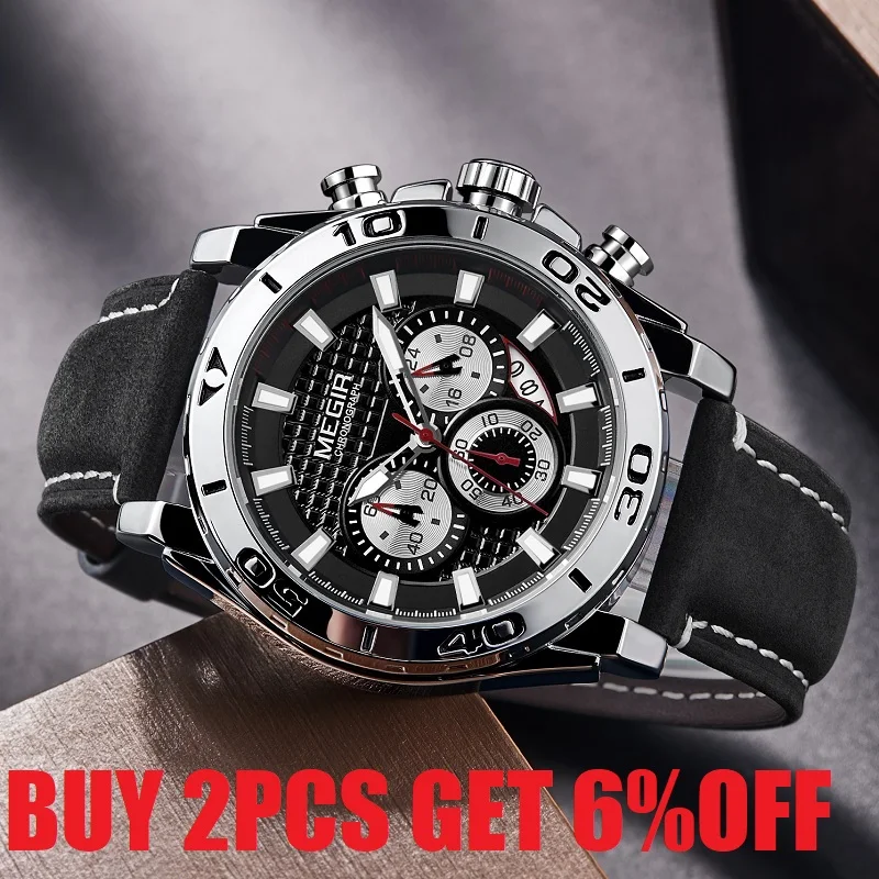 Часы MEGIR Мужские кварцевые в японском стиле оригинальные армейские спортивные