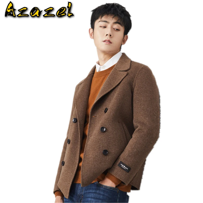 

Azazel 100% Wool Coat 2020 Autumn Winter Jacket Men Double-side Woolen Coats Fashion Mens Short Overcoat MG-1800003 MY1435