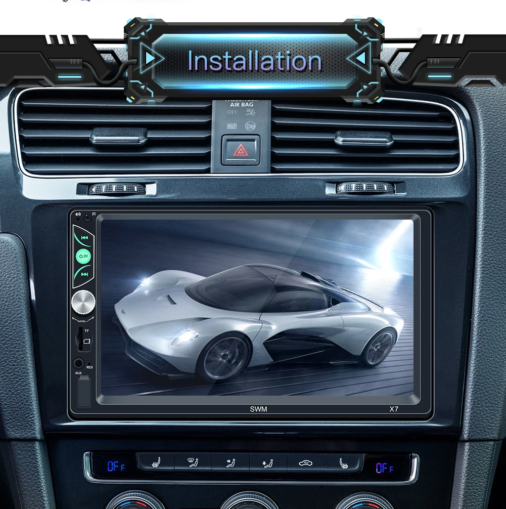 Автомагнитола мультимедийный плеер 2 Din HD Авторадио USB 7 &quotMirrorLink автомагнитола